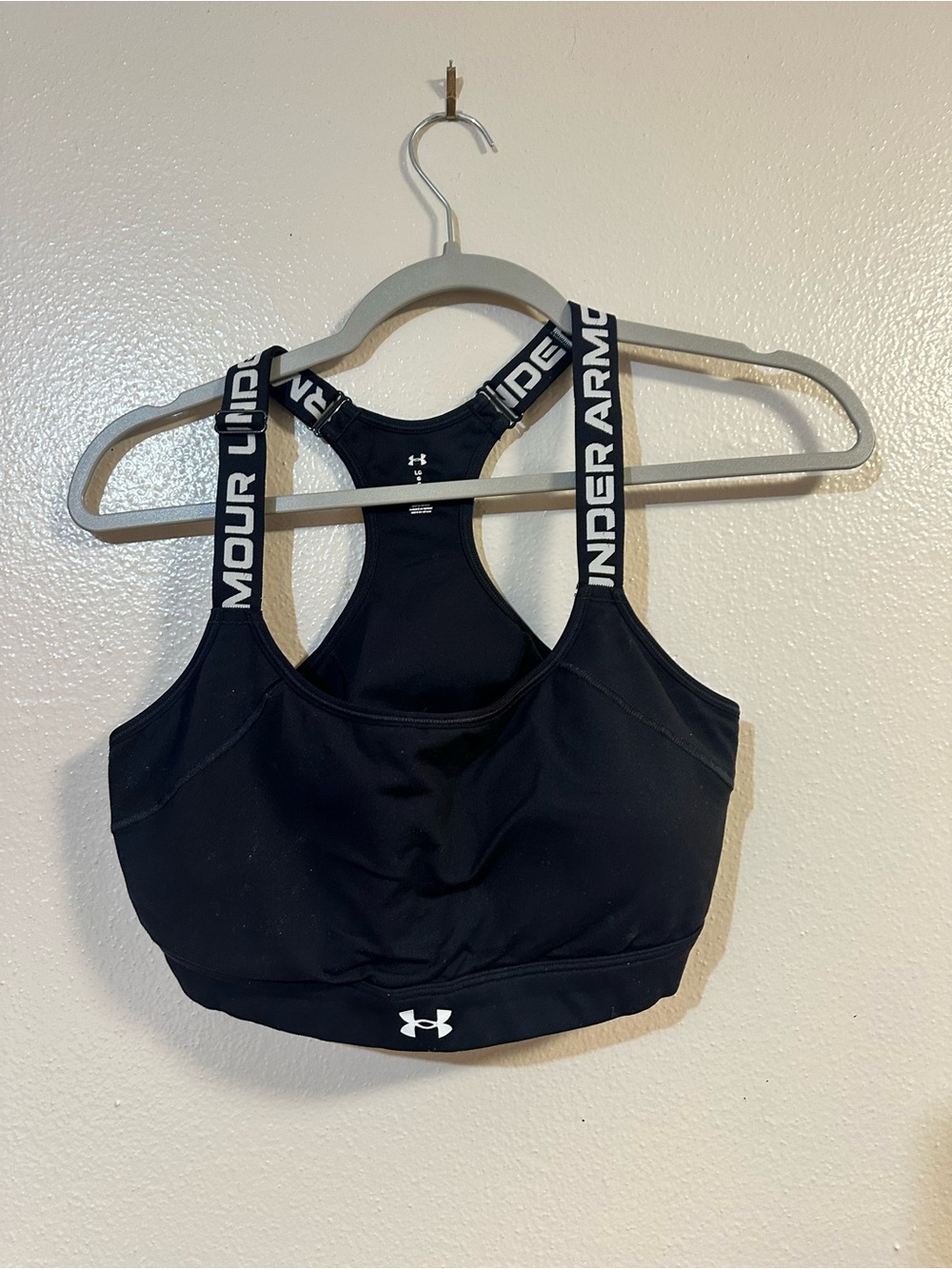 LG Black Racerback Sports Bra with Branded Straps